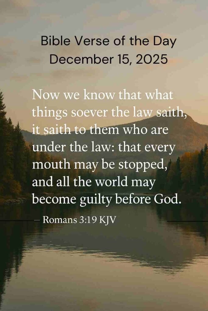 Reflection on Today's Verse from Romans 3:19 - December 15th 2025