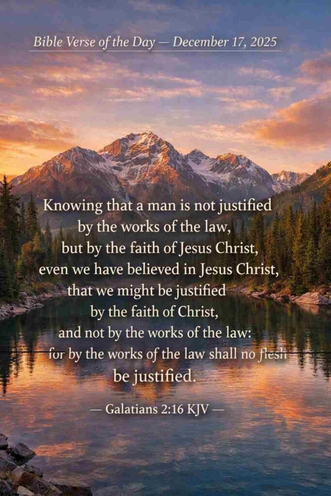 Reflection on Today's Verse from Galatians 2:16 - December 17th 2025