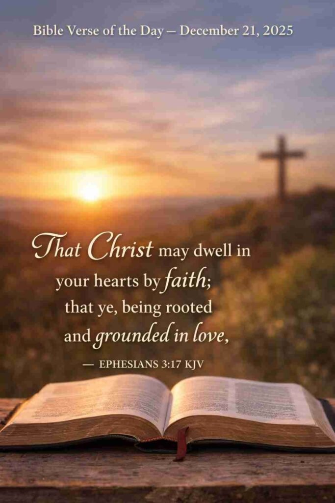 Reflection on Today's Verse from Ephesians 3:17 - December 21st 2025