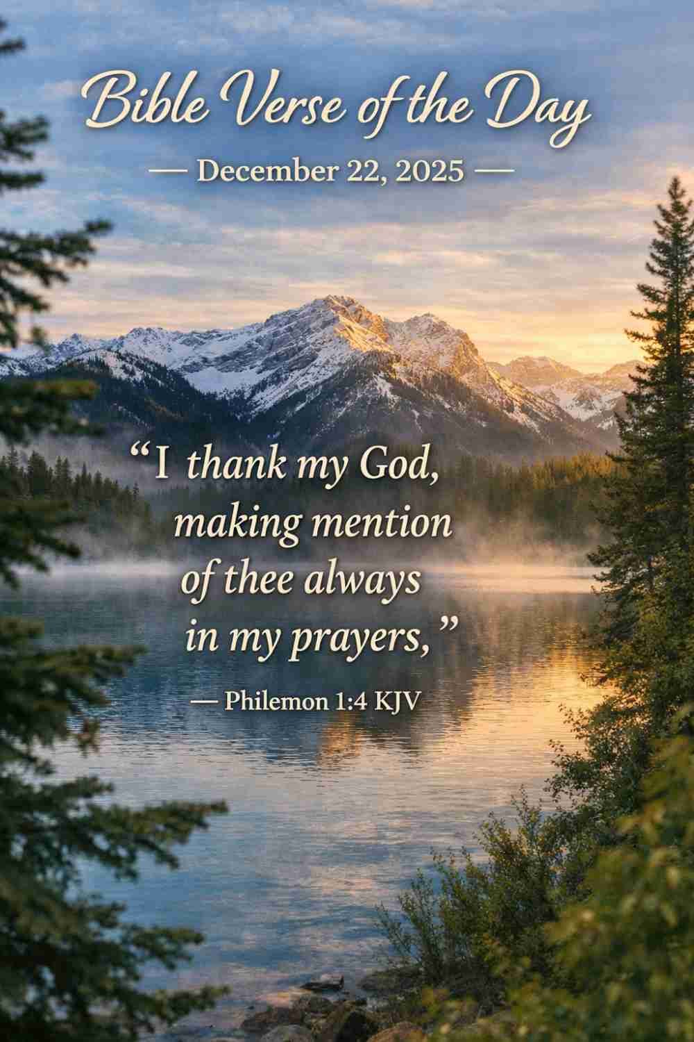 Reflection on Today's Verse from Philemon 1: 4 - December 22nd 2025