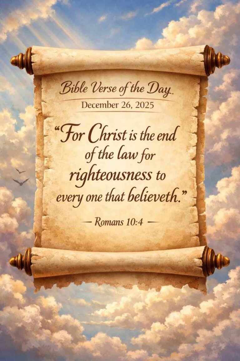 Reflection on Today's Verse from Romans 10:4 - December 26th 2025