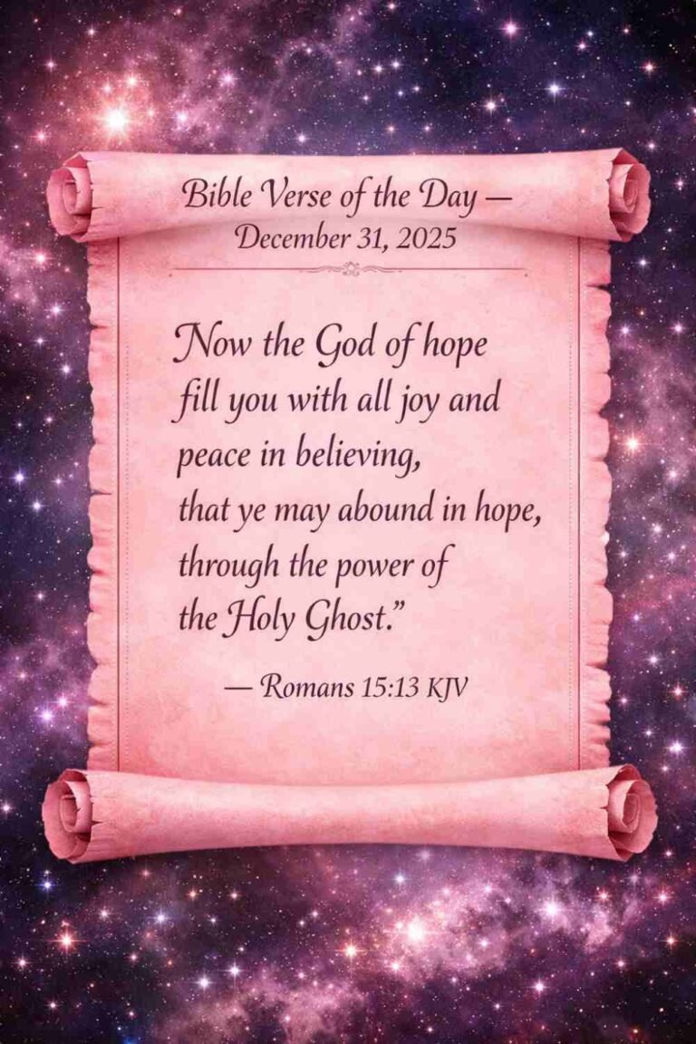 Reflection on Today's Verse from Romans 15:13 - December 31st 2025