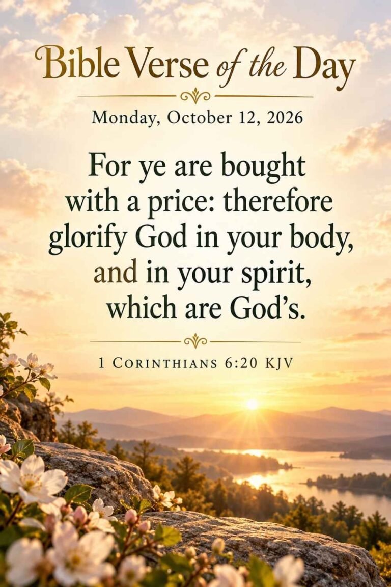 Reflection on Today's Verse from 1 Corinthians 6:20 for October 12, 2026