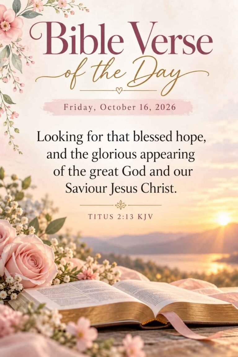 Reflection on Today's Verse from Titus 2:13 for October 16, 2026