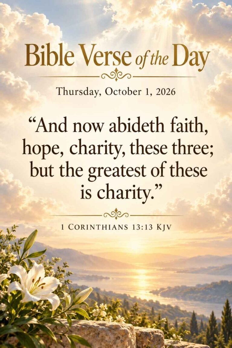 Reflection on Today's Verse from 1 Corinthians 13:13 for October 1, 2026
