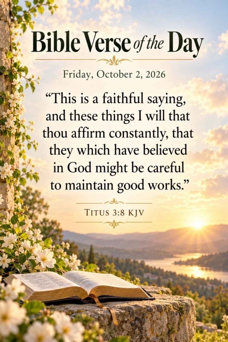 Reflection on Today's Verse from Titus 3:8 for October 2, 2026