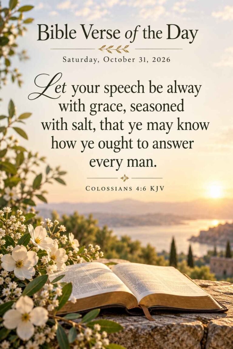 Reflection on Today's Verse from Colossians 4:6 for October 31, 2026