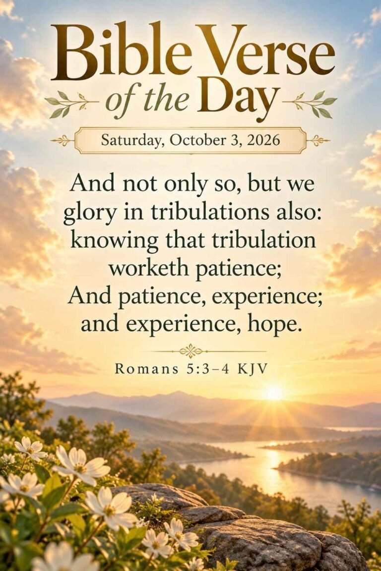 Reflection on Today's Verse from Romans 5:3-4 for October 3, 2026