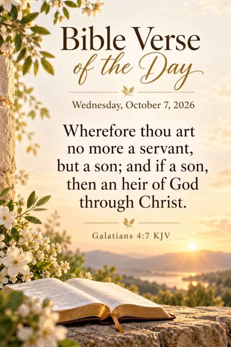 Reflection on Today's Verse from Galatians 4:7 for October 7, 2026