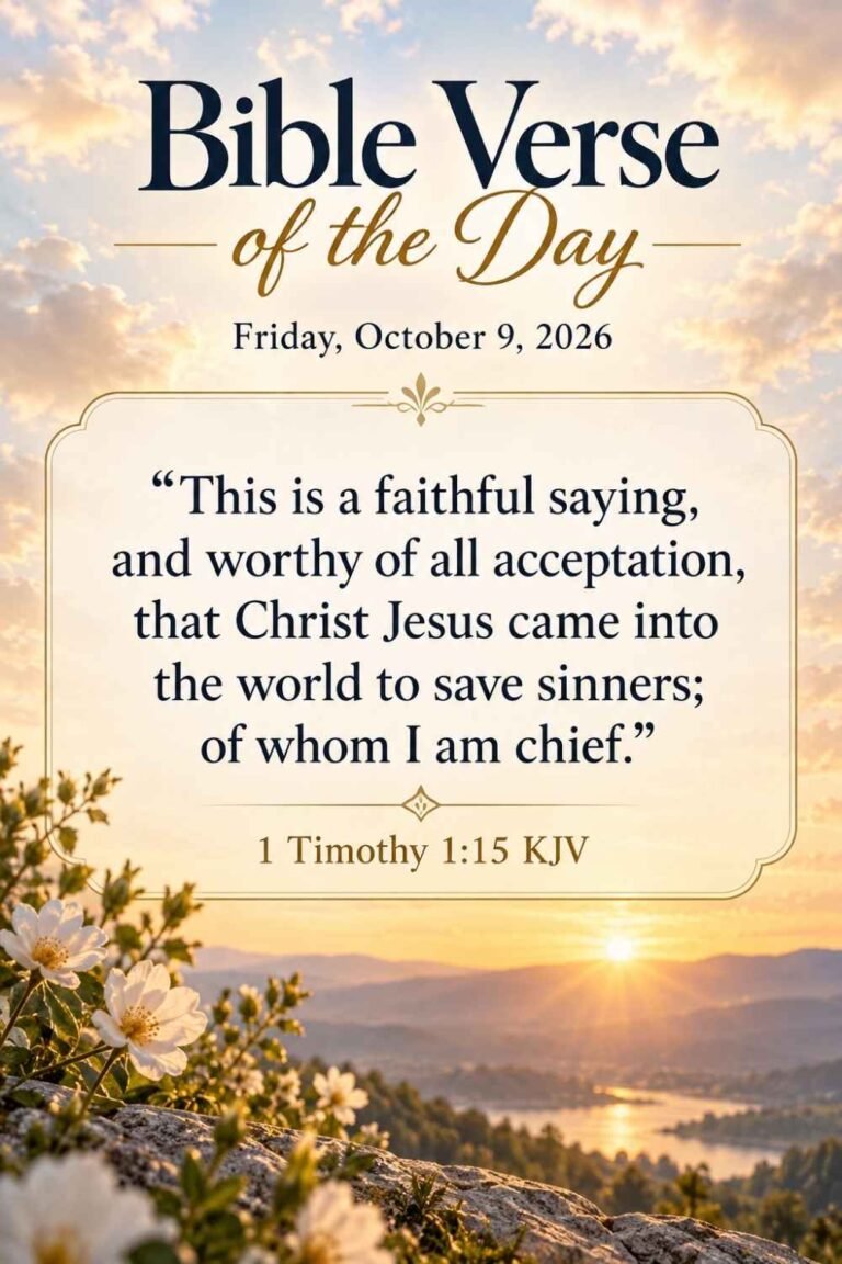 Reflection on Today's Verse from 1 Timothy 1:15 for October 9, 2026