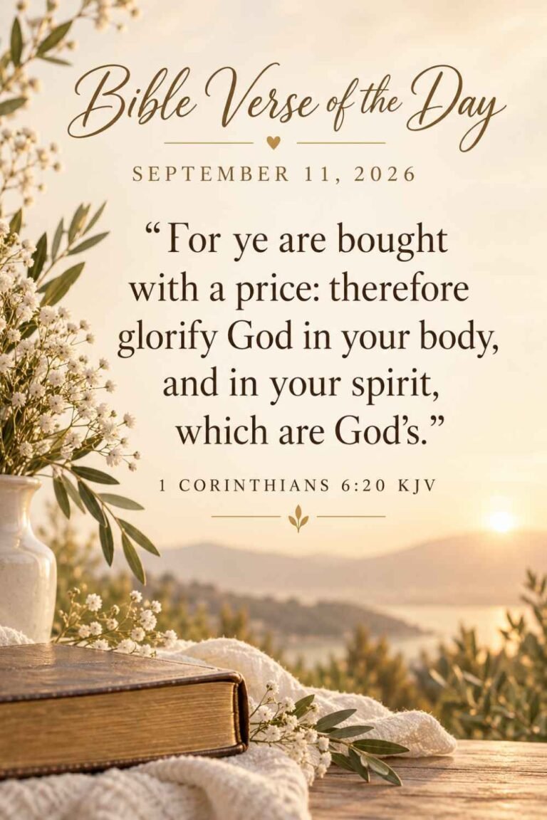 Reflection on Today's Verse from 1 Corinthians 6:20 for September 11, 2026