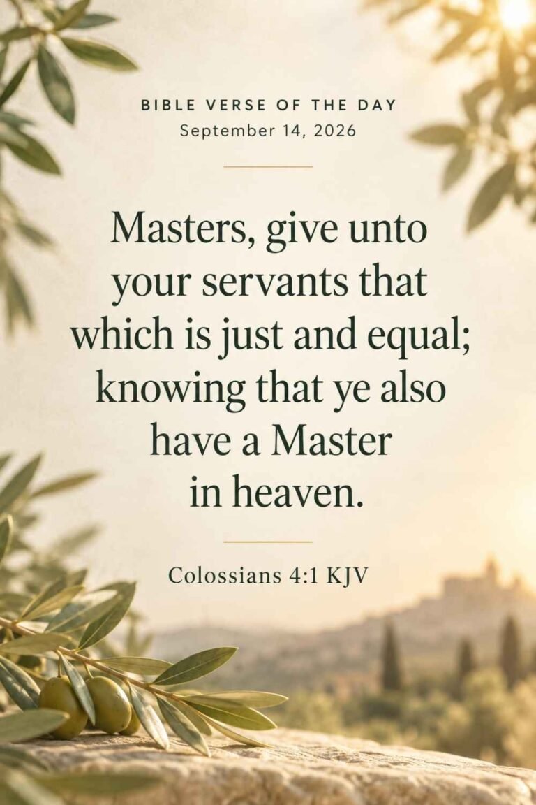 Reflection on Today's Verse from Colossians 4:1 for September 14, 2026