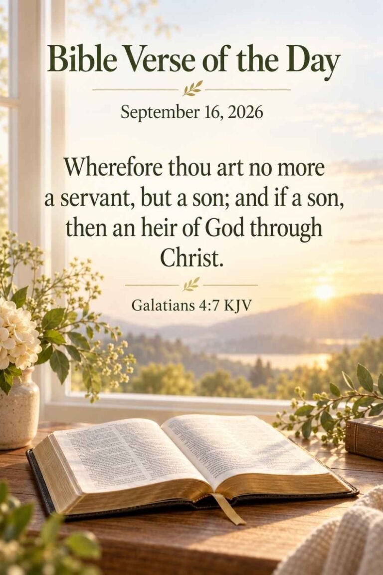Reflection on Today's Verse from Galatians 4:7 for September 16, 2026