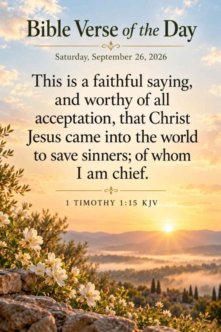 Reflection on Today's Verse from 1 Timothy 1:15 for September 26, 2026